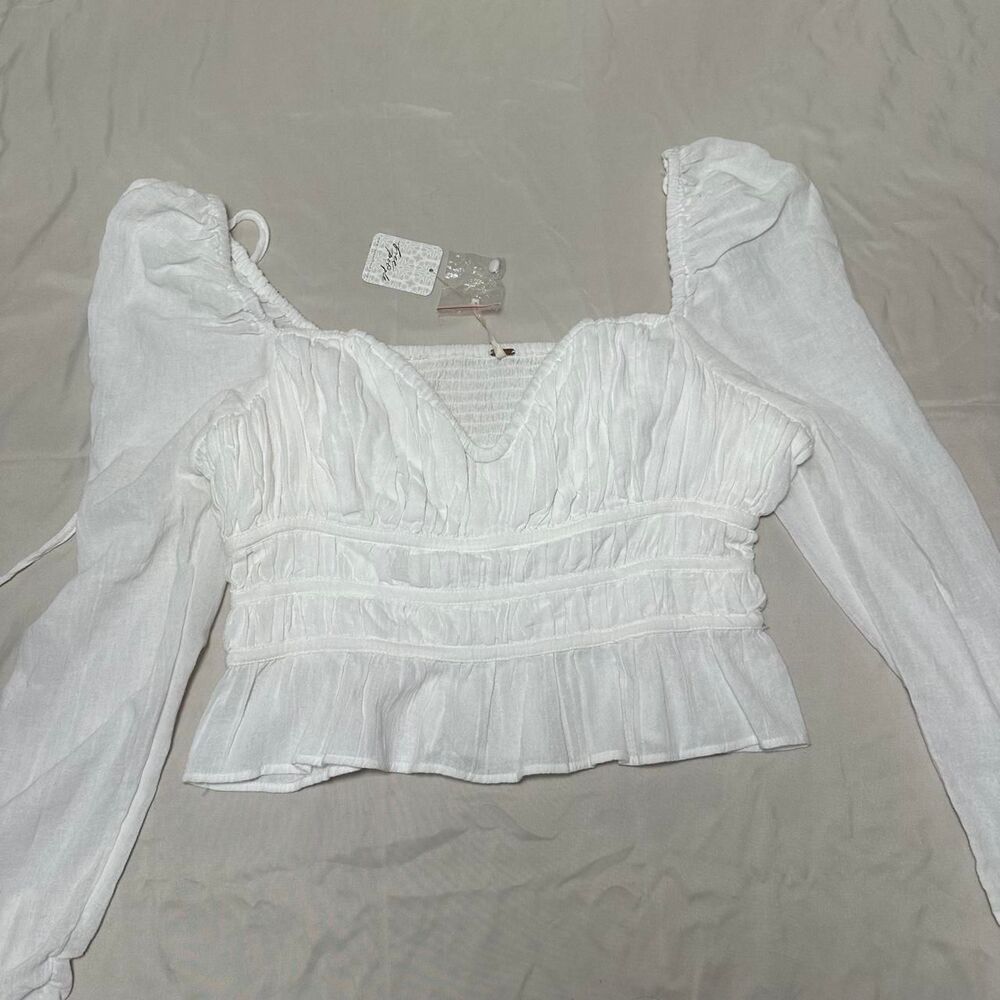 Free people longsleeve White Blouse - Picture 1 of 7